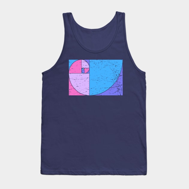 Trippy colors Golden Ratio Fibonacci Spiral Tank Top by tatadonets